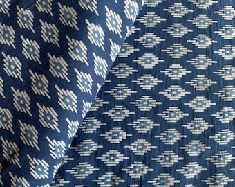 Indigo print cotton fabric block print Vegetable dyed Indian fabric girls dress cotton robe fabric by yard womens clothing