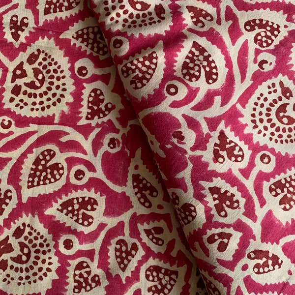 Hand Block Printed Fabric, Cotton Fabric, Indian Fabric, fabric by yard, Block Printed Cotton womens clothing