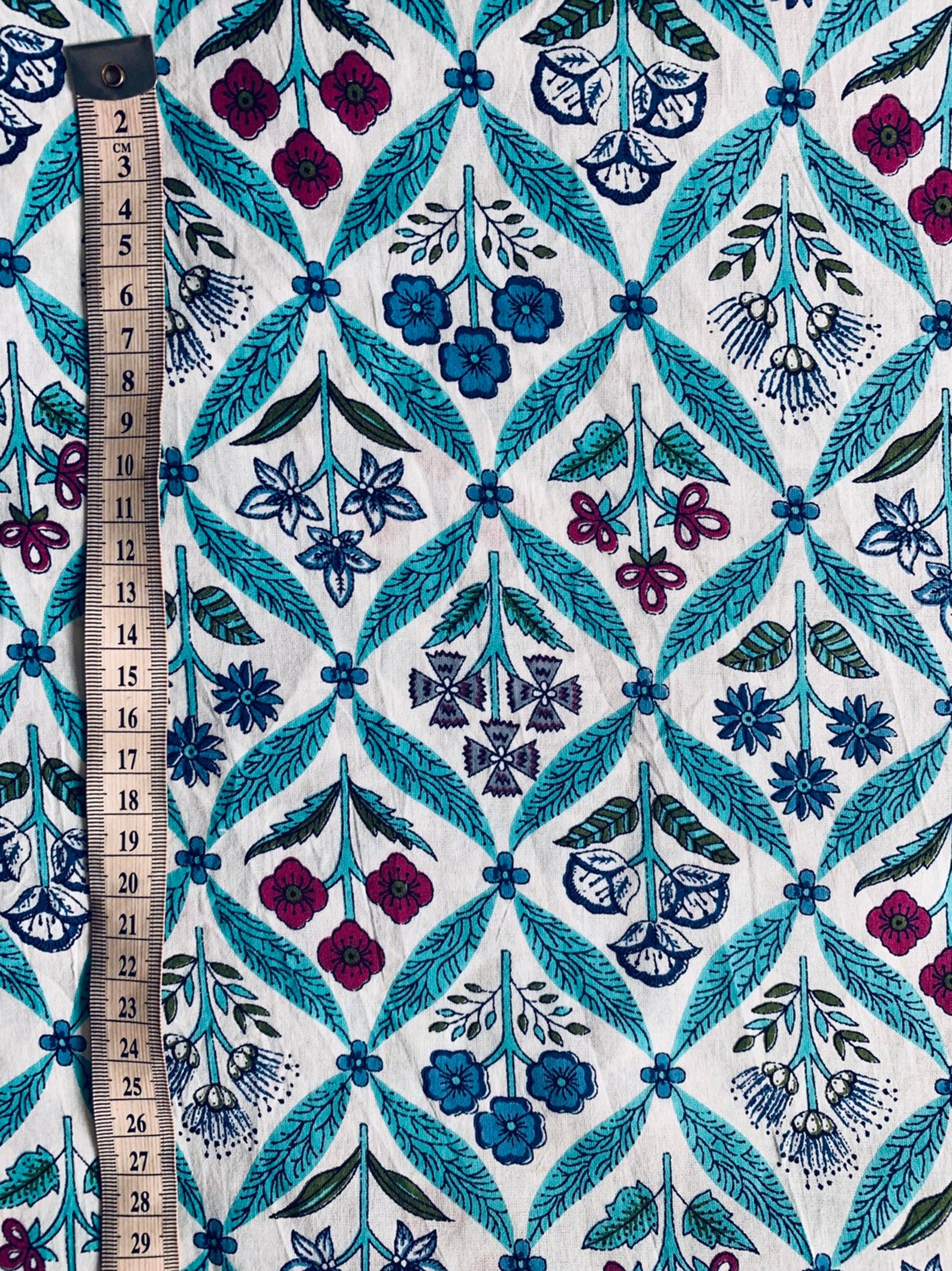 Soft Cotton Fabric Blue White Floral Fabric by the Yard Cotton Etsy UK