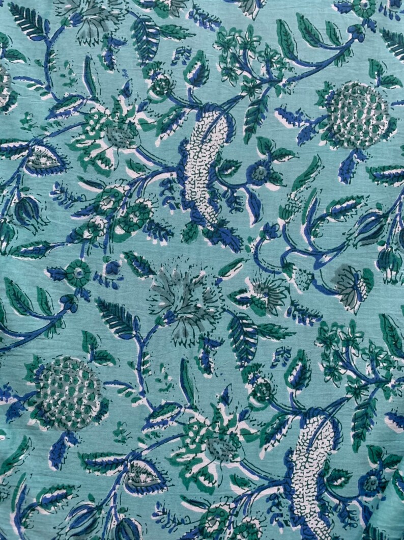 Soft Cotton Fabric Floral Screen Print Soft Cotton Fabric Etsy