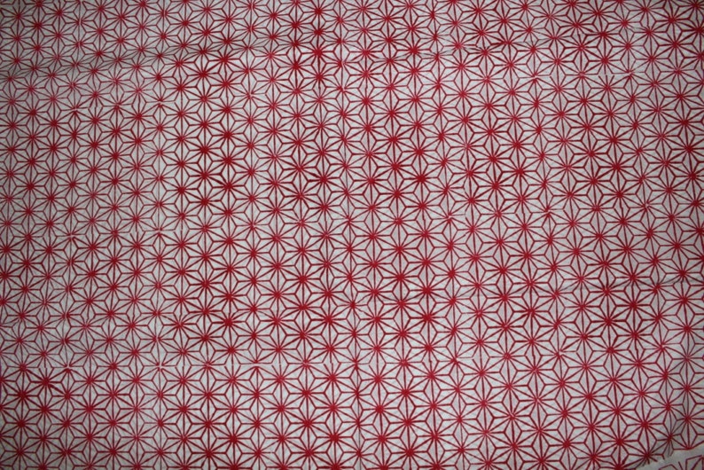 white and red print, womens clothing, block print fabric, fabric by yard, cotton fabric, Indian fabric cotton robe dress fabric by yard image 5