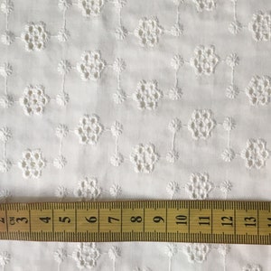 white eyelet fabric Lace White Cotton eyelet fabric lace cotton embroidery cotton eyelet lace fabric eyelet girls dress white eyelet dress image 7