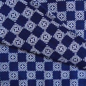 fabric By The Yard Indigo Blue Bird Print Cotton Fabric, Indian Hand Block Printed Natural Vegetable Dye Sewing Fabric, Tablecloth Fabric