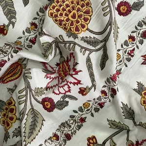 Hand Block Printed Fabric, Cotton Fabric, cushion cover, Indian Fabric, fabric by yard, Napkin fabric, tablecloth, cushion cover, curtains