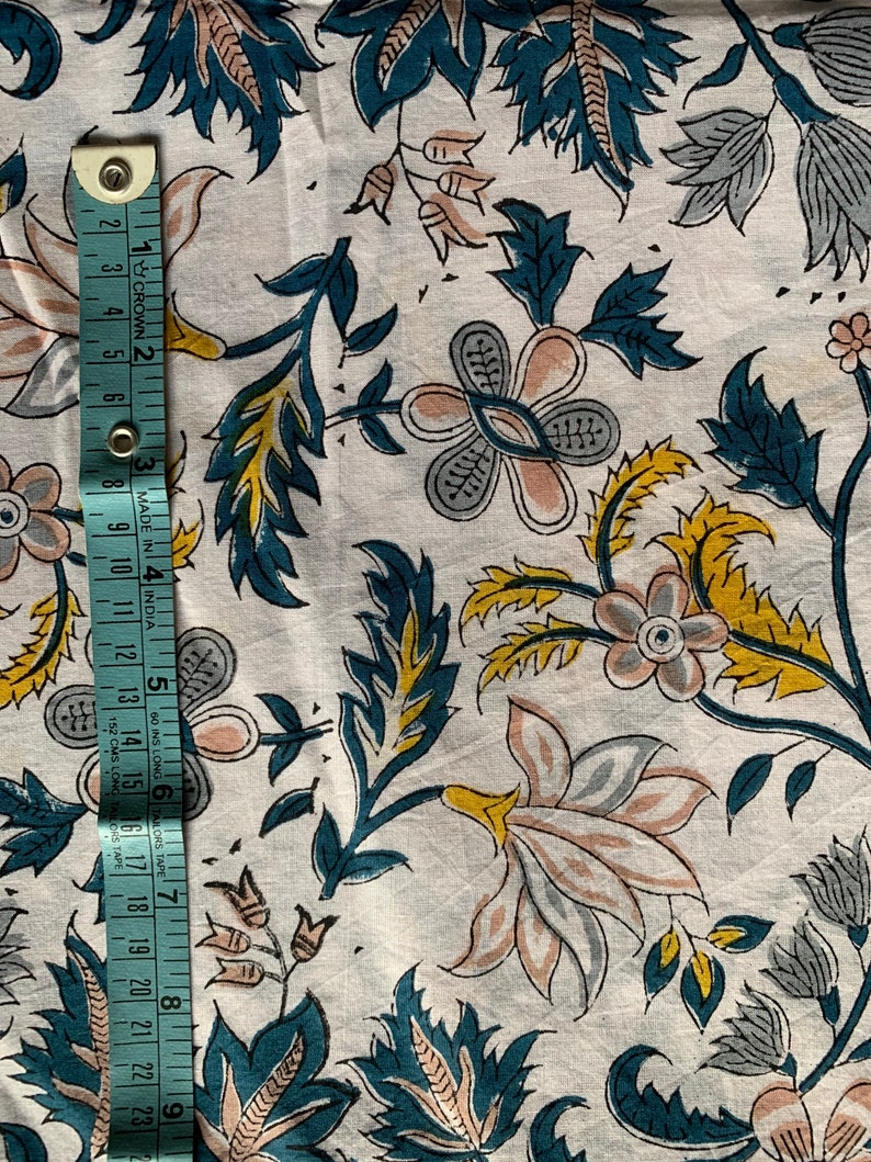 Floral print Cotton Fabric floral block print sewing theme Etsy