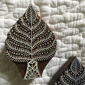 leaf stamp wooden stamp fabric stamp hand carved stamp handmade stamp Indian stamp clay stamp scrapbooking stamp block printing diy print