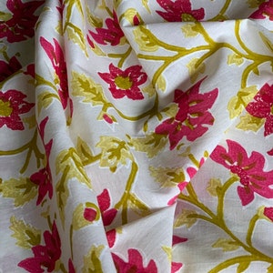 Baumwollstoff, moderner Blumenstoff, indischer Kleidstoff, Nähmotivstoff, weicher Baumwollstoff, Siebdruck Baumwollstoff, Sommerstoff