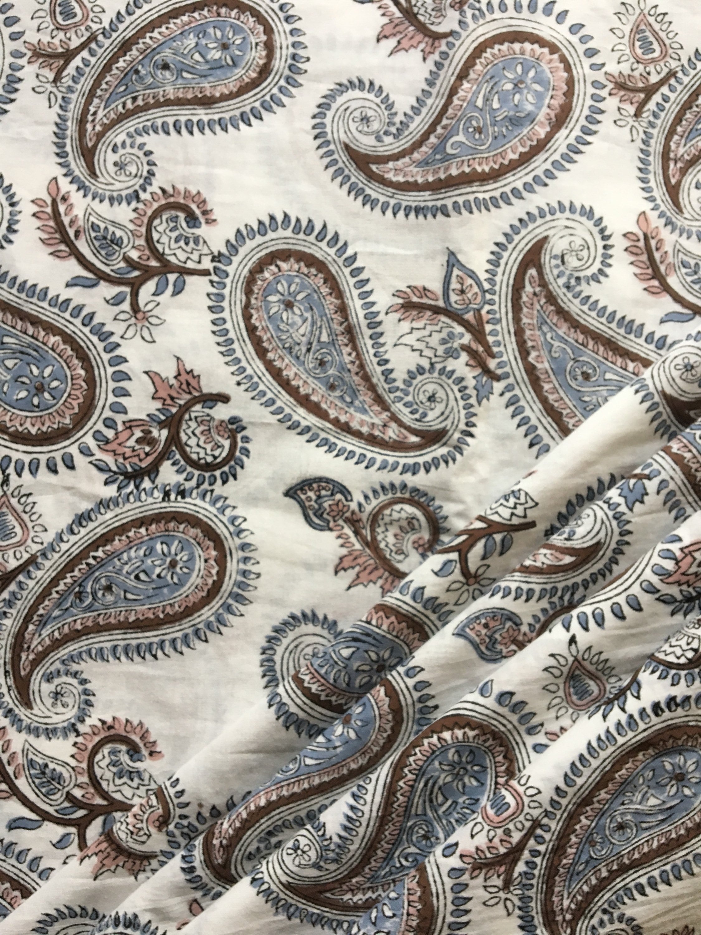 Block Print Fabric Sewing Theme Fabric Modern Floral Fabric | Etsy