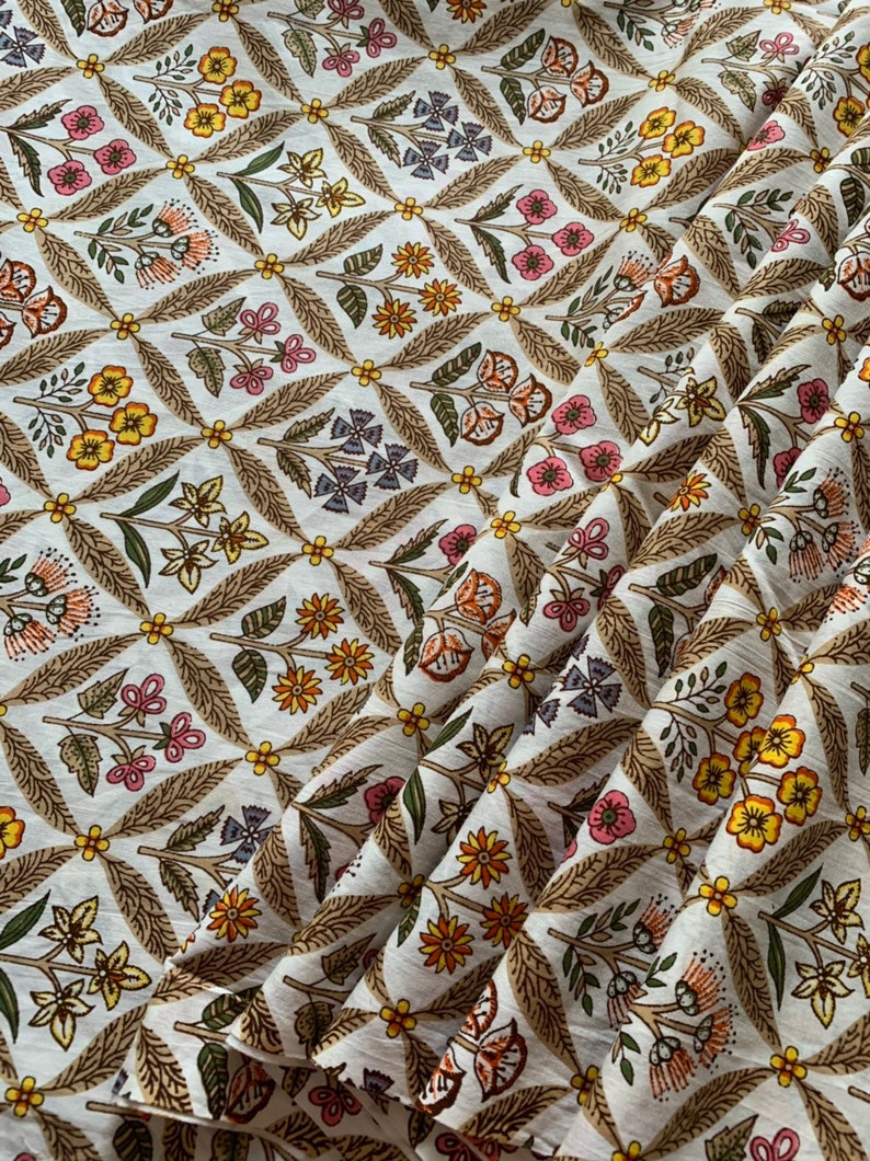 Multi Color Block Print Fabric Cotton Fabric Vegetable Dyes Etsy