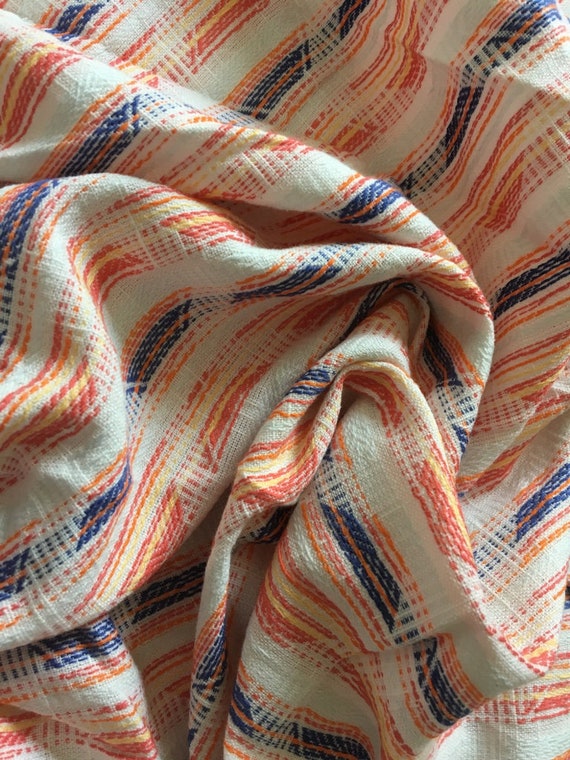 Striped Yarn Dyed Cotton Fabric Indian Fabric Handloom Fabric Etsy