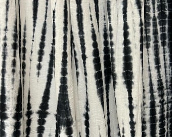 Zwarte shibori-stof, Indiaas cambric katoen, tie-dye (1 yard)