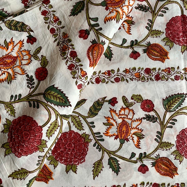 Soft Cotton Fabric floral block print soft cotton fabric print cotton fabric fabric sewing theme fabric modern floral fabric
