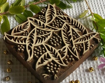 leaf stamp wooden stamp fabric stamp hand carved stamp handmade stamp Indian stamp clay stamp scrapbooking stamp block printing diy