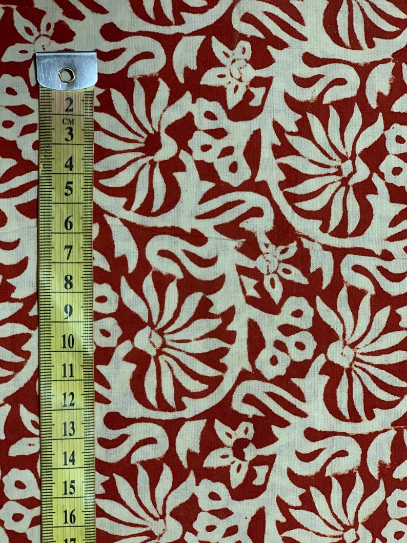 Hand Block Print Lotus Print Soft Cotton Fabric Fabric Etsy