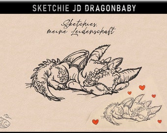 Stickdatei -JD Dragonbaby-No 6 Fantasy- Sketchies meine Leidenschaft