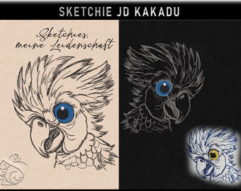 Stickdatei -JD Kakadu No.24 Sketchies meine Leidenschaft