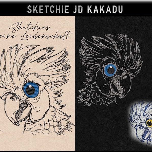 Stickdatei -JD Kakadu No.24 Sketchies meine Leidenschaft