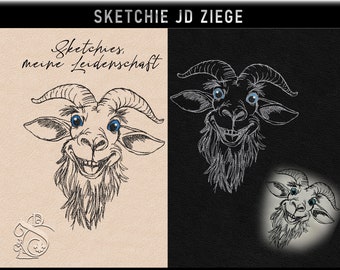 Stickdatei -JD Ziege-No.30 Sketchies meine Leidenschaft