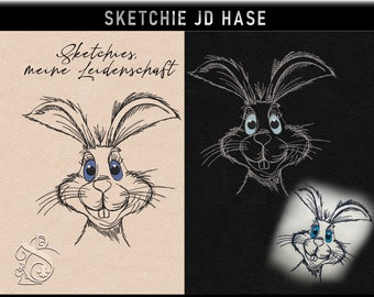 Stickdatei -JD Hase-No.29 Sketchies meine Leidenschaft