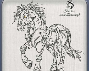 JD Steampferd Stickdatei | Steampunk Pferd Sketchie- Joycii Design -No.G5 Sketchies meine Leidenschaft