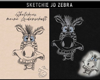 Stickdatei -JD Zebra-No.6 Sketchies meine Leidenschaft