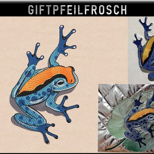 Giftpfeilfrosch in zwei Größen für den 13x18 Rahmen Stickdatei Bild 1