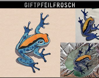 Giftpfeilfrosch in zwei Größen für den 13x18 Rahmen- Stickdatei