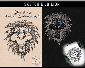 Stickdatei -JD Lion-No.4 Sketchies meine Leidenschaft
