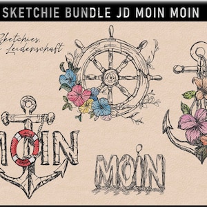 Bundle de fichiers de broderie JD MOIN MOIN Sketchies ma passion V3 image 1