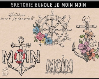 Bundle de fichiers de broderie JD MOIN MOIN --- Sketchies ma passion V3