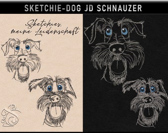 Stickdatei -JD Schnauzer-No.38 Sketchies meine Leidenschaft