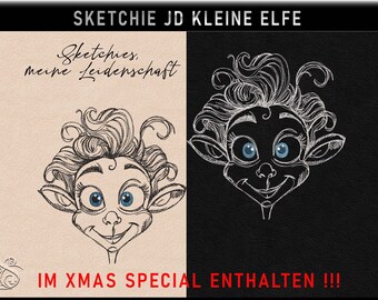 Stickdatei -JD Kleine Elfe-No.2 Fantasy- Sketchies meine Leidenschaft