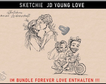 Stickdatei -JD Young Love-No 2 Love- Sketchies meine Leidenschaft