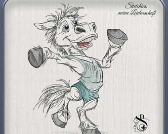 JD Multitalent – Sportliches Pferd | Sketchiestyle | Joycii Design-AD 31 -Tierischer Sportkalender