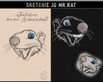 Embroidery file -JD MrRat- No.44 Sketchies my passion