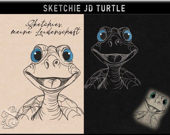 Stickdatei -JD Turtle- No.20 Sketchies meine Leidenschaft