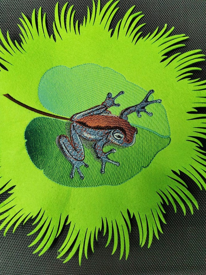 Giftpfeilfrosch in zwei Größen für den 13x18 Rahmen Stickdatei Bild 8