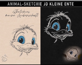 Stickdatei -JD Kleine Ente -No.49 Sketchies meine Leidenschaft