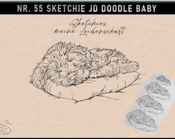 Stickdatei -JD Sleepie Doodle Baby -No.55 Sketchies meine Leidenschaft