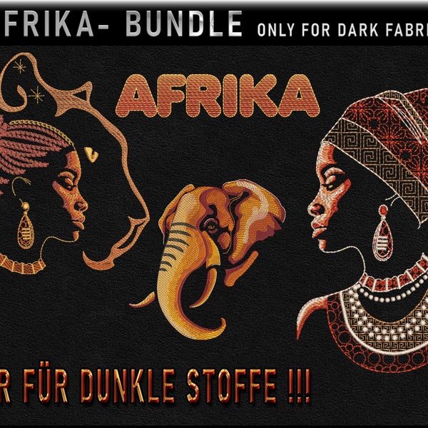 Fichier de broderie bundle Afrique pour tissus foncés