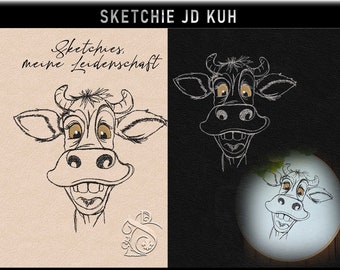 Stickdatei -JD Kuh-No.8 Sketchies meine Leidenschaft