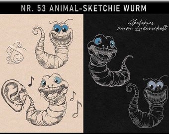 Stickdatei -JD Wurm -No.53 Sketchies meine Leidenschaft