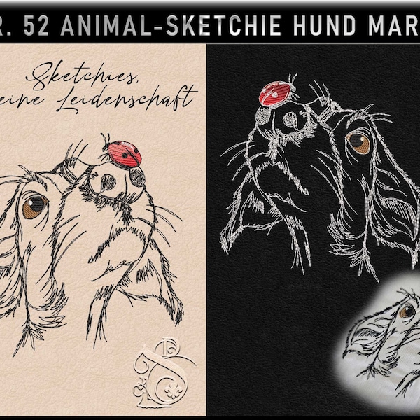 Stickdatei -JD Hund Marie -No.52 Sketchies meine Leidenschaft