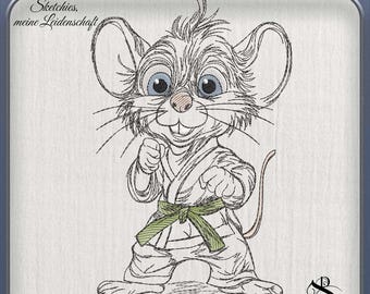 JD Karateka Jerry – Karate Maus | Sketchiestyle | Joycii Design-AD 38 -Tierischer Sportkalender