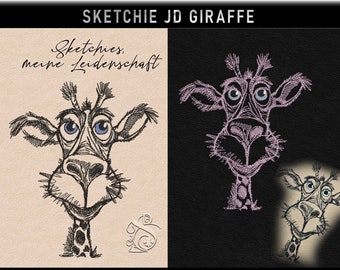 Stickdatei -JD Giraffe-No.3 Sketchies meine Leidenschaft