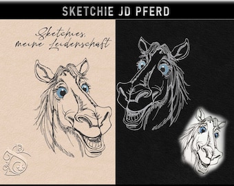 Stickdatei -JD Pferd-No.10 Sketchies meine Leidenschaft