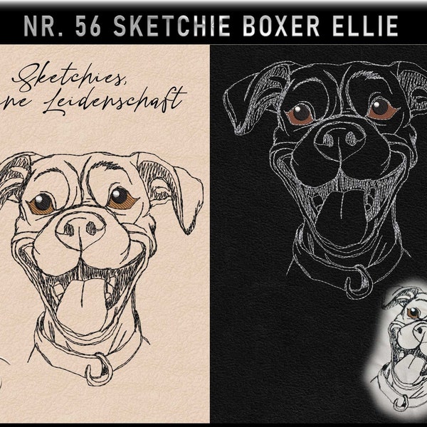 Stickdatei -JD Boxer Ellie -No.56 Sketchies meine Leidenschaft