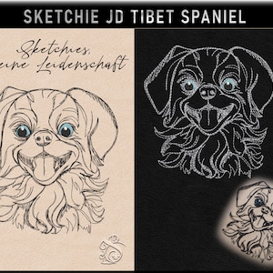 Embroidery file -JD Tibet Spaniel- No.45 Sketchies my passion