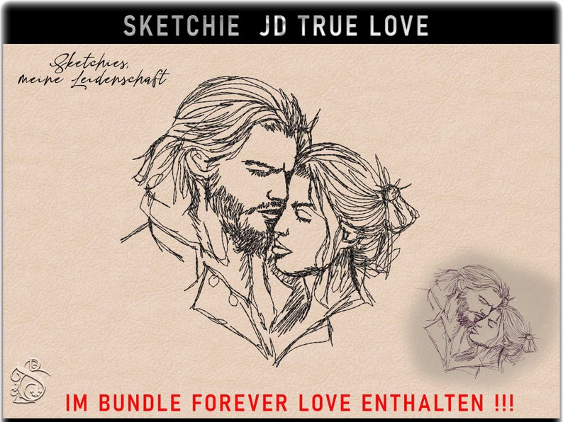 Stickdatei JD True Love-No 3 Love Sketchies meine Leidenschaft zdjęcie 1