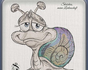 Stickdatei -JD Snail Elvira -No. AA 101 Schnecke-Sketchie